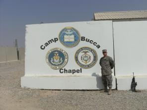 infront of Bucca Chapel Sign